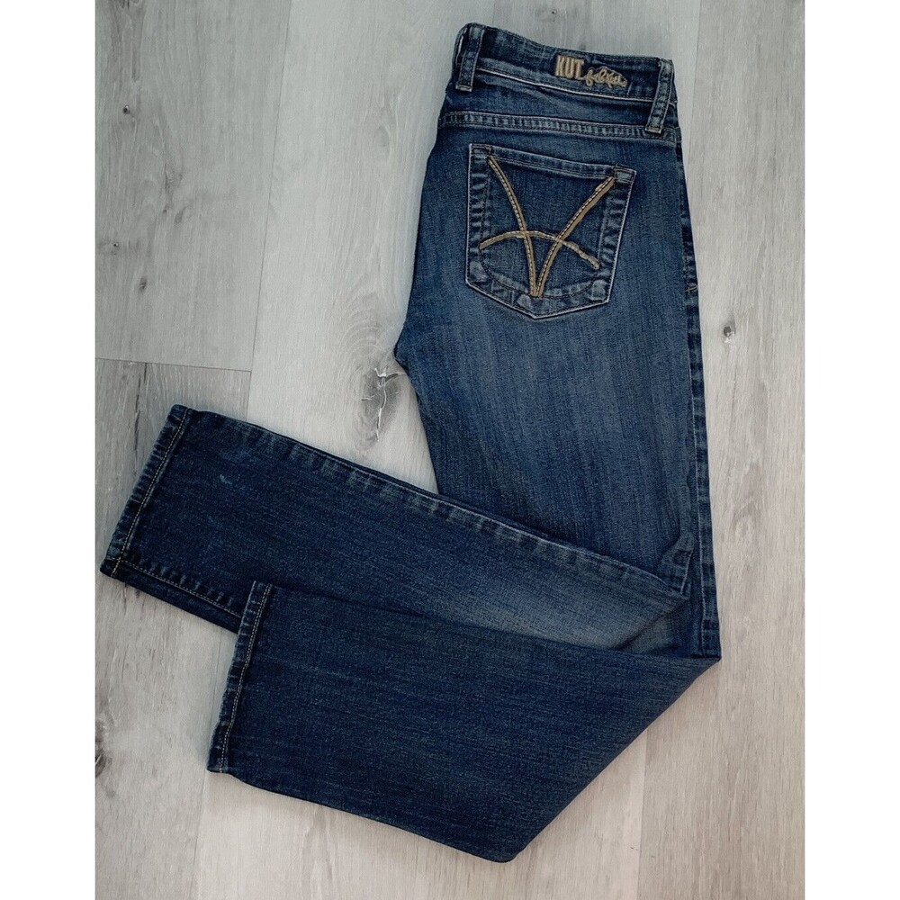 KUT FROM THE KLOTH Women's Sz 6 Catherine Boyfriend Mid Rise Jeans Distressed